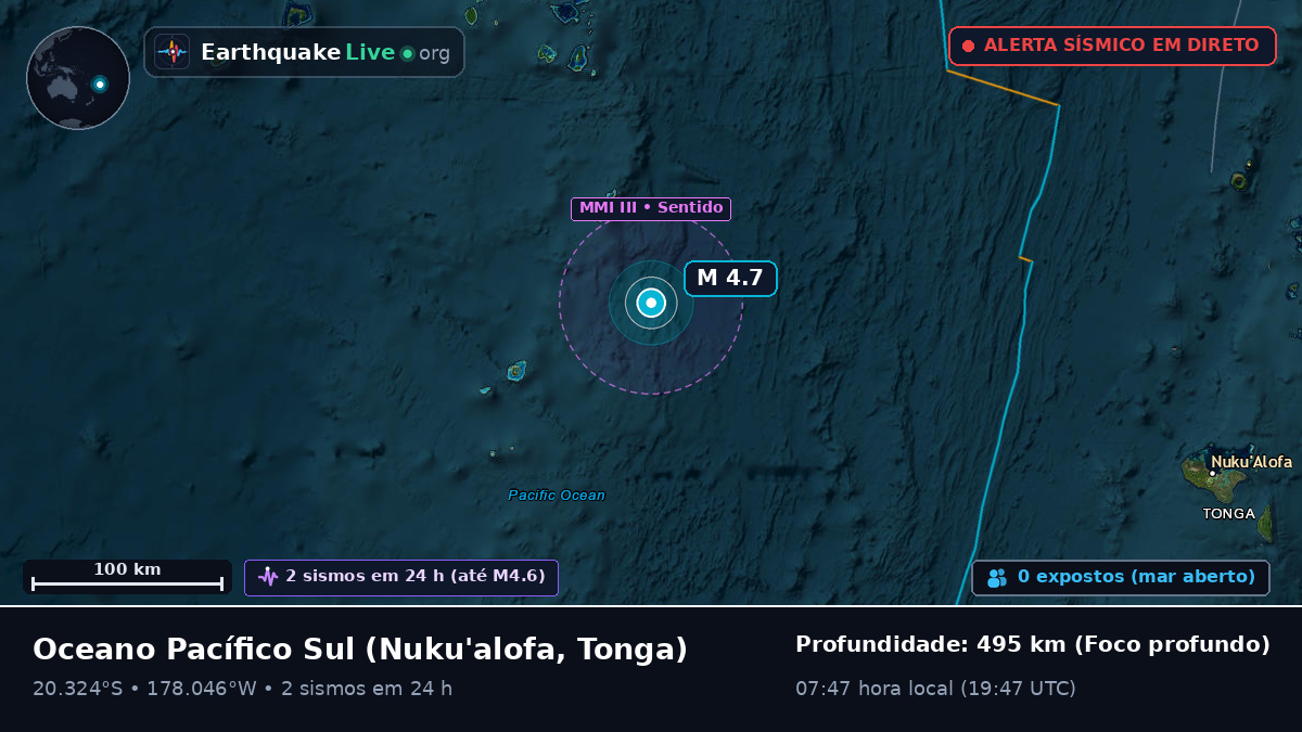 Oceano Pacífico Sul (Tonga)