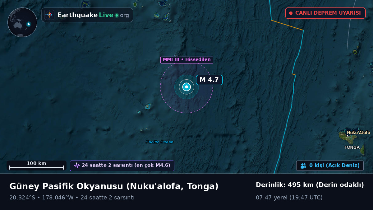 Güney Pasifik Okyanusu (Tonga)