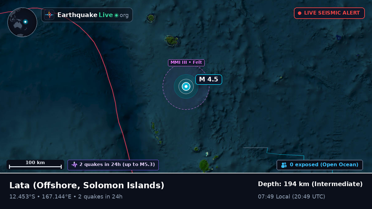 Off the coast of Lata, Solomon Islands