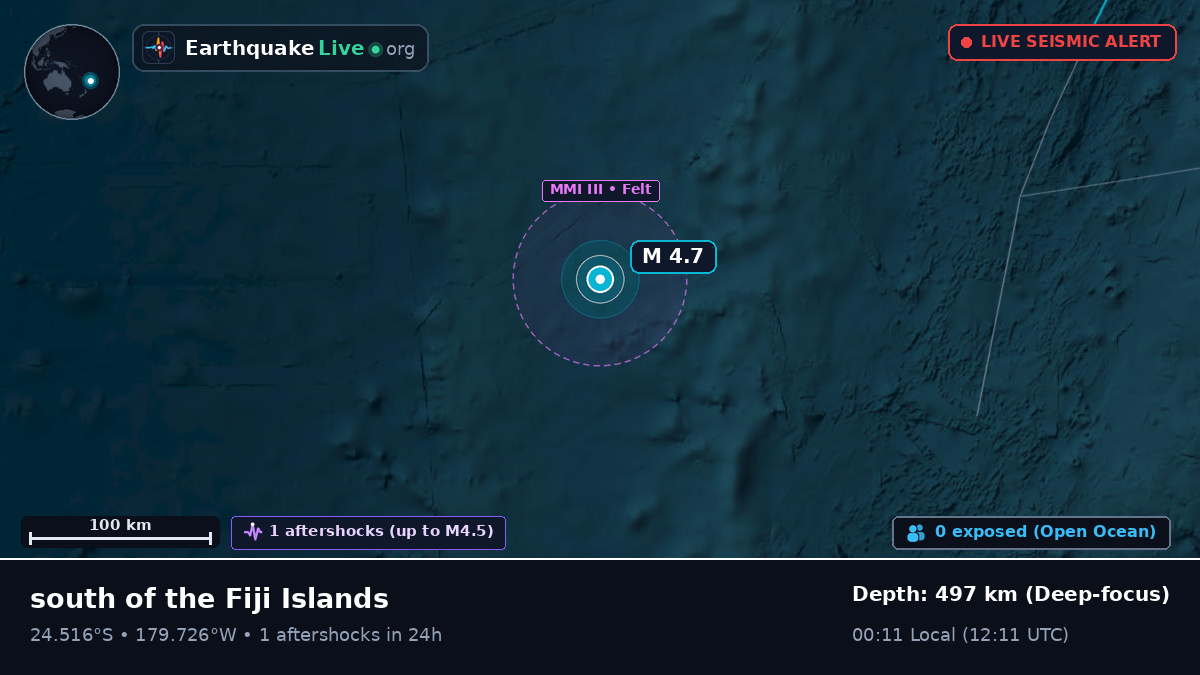 South Pacific Ocean (Kermadec Islands)