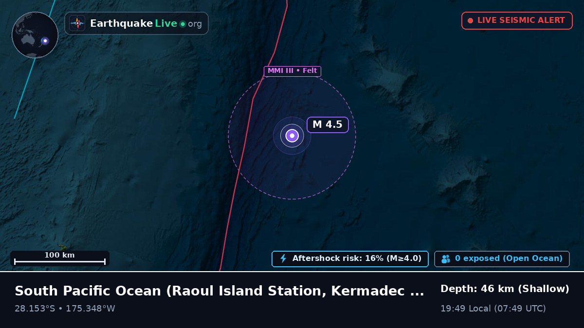 South Pacific Ocean (Kermadec Islands)