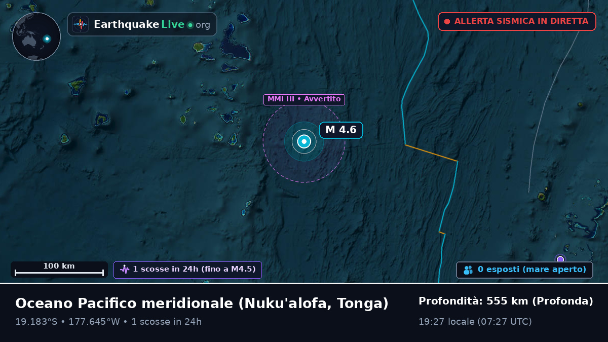 Oceano Pacifico meridionale (Tonga)