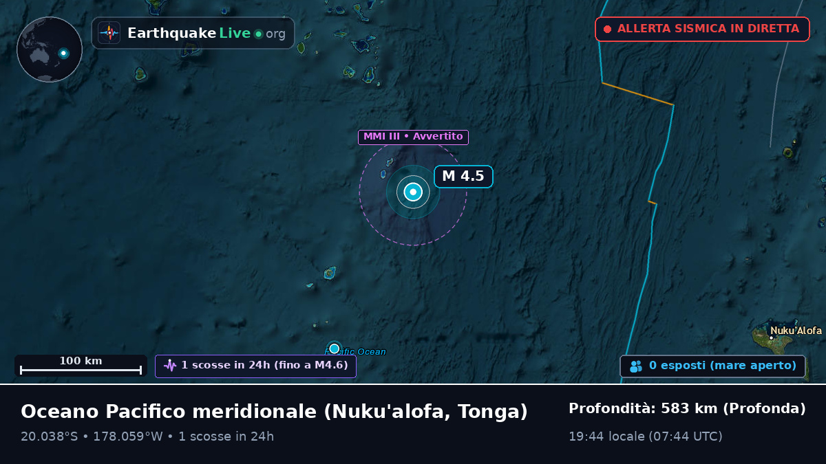 Oceano Pacifico meridionale (Tonga)