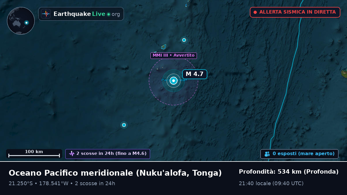 Oceano Pacifico meridionale (Tonga)