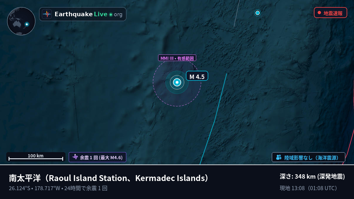南太平洋 (Kermadec Islands)