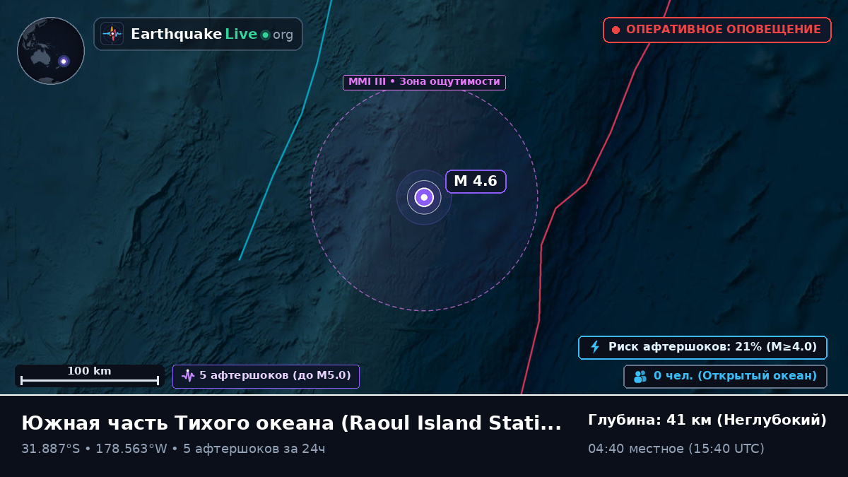 Южная часть Тихого океана (Kermadec Islands)
