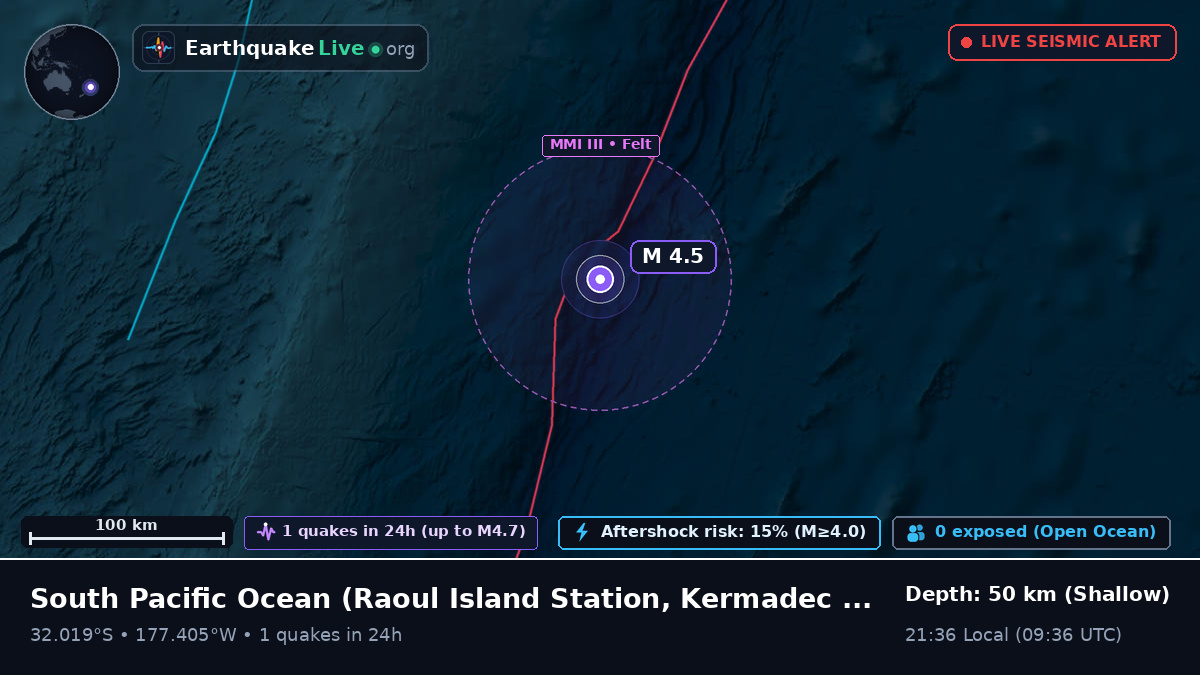 South Pacific Ocean (Kermadec Islands)