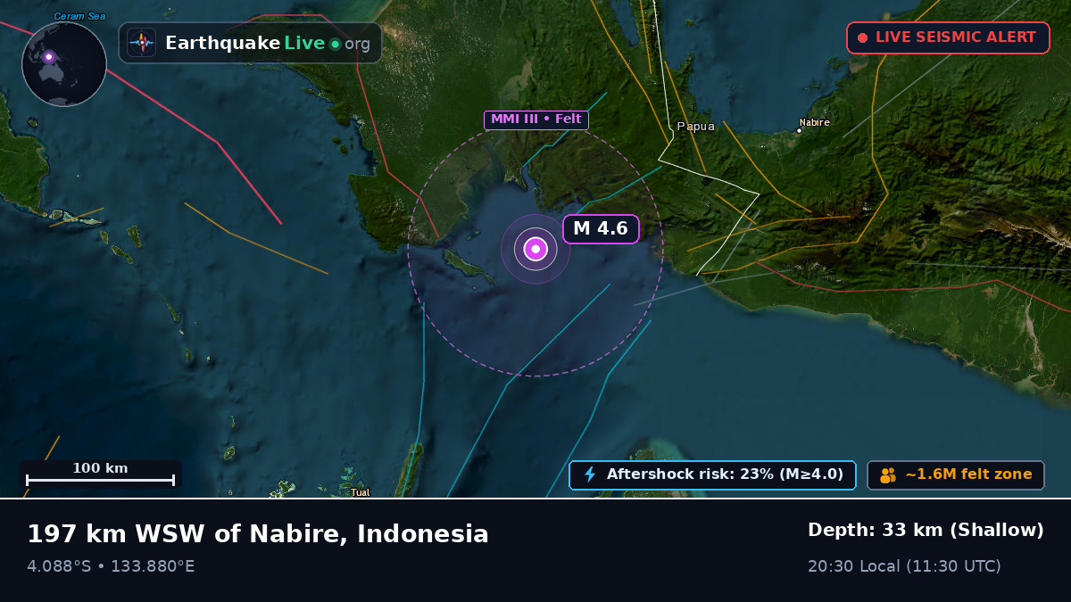 Off the coast of Nabire, Indonesia