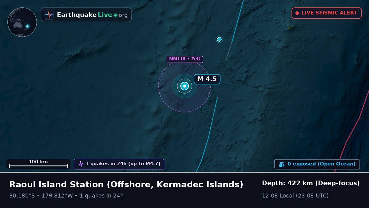 Off the coast of Raoul Island Station, Kermadec Islands