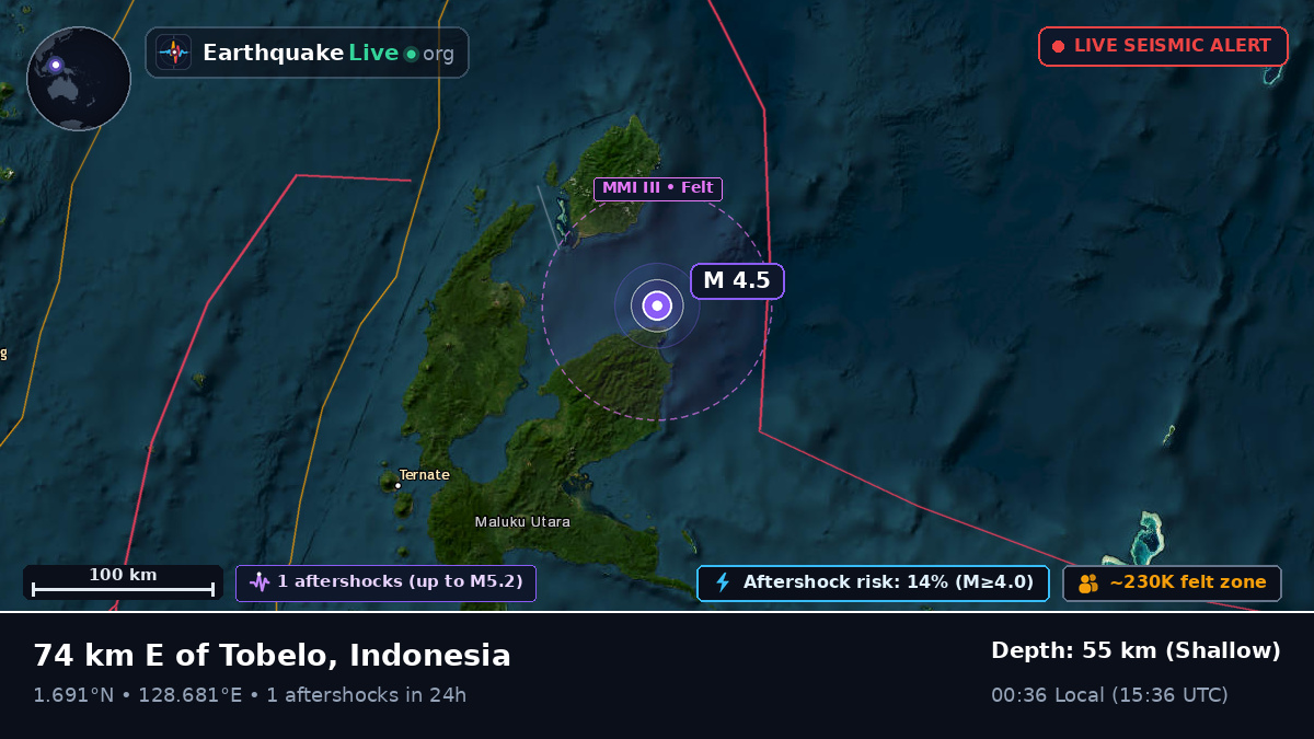 Off the coast of Ternate, Indonesia
