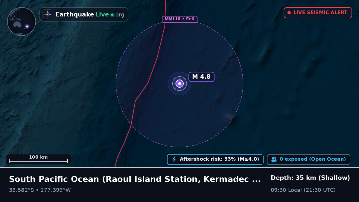 South Pacific Ocean (Kermadec Islands)