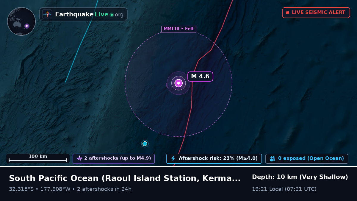 South Pacific Ocean (Kermadec Islands)