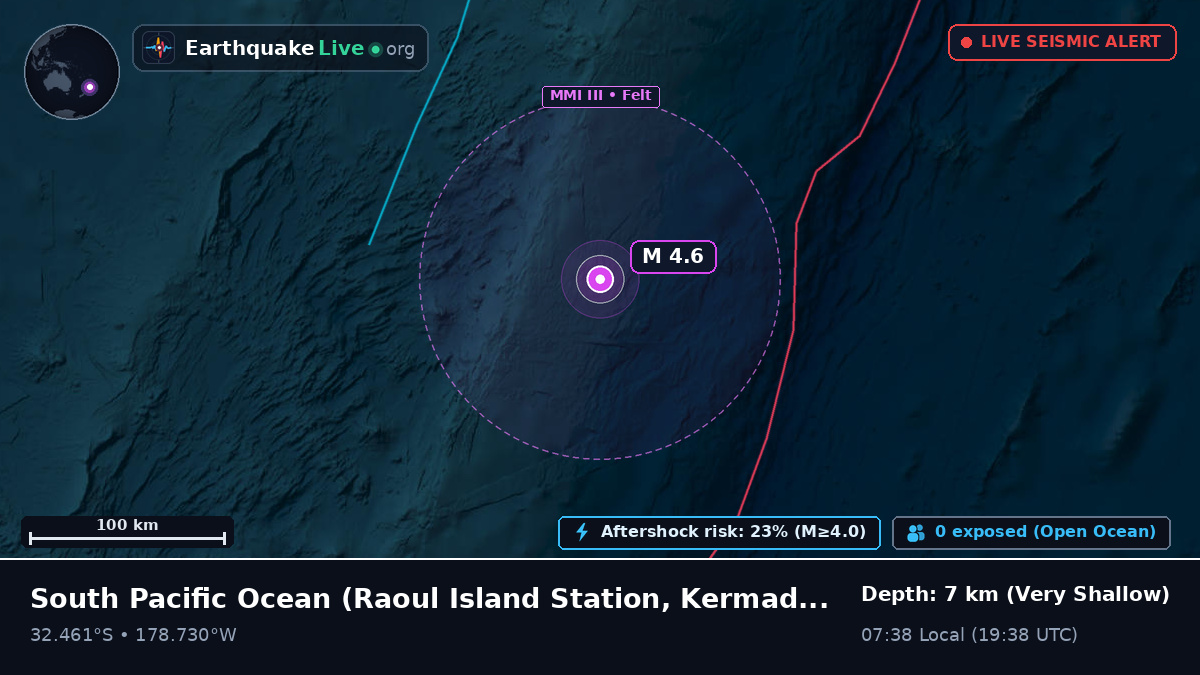 South Pacific Ocean (Kermadec Islands)
