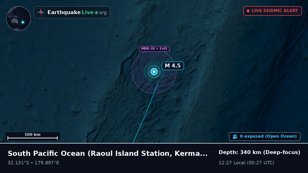 South Pacific Ocean (Kermadec Islands)