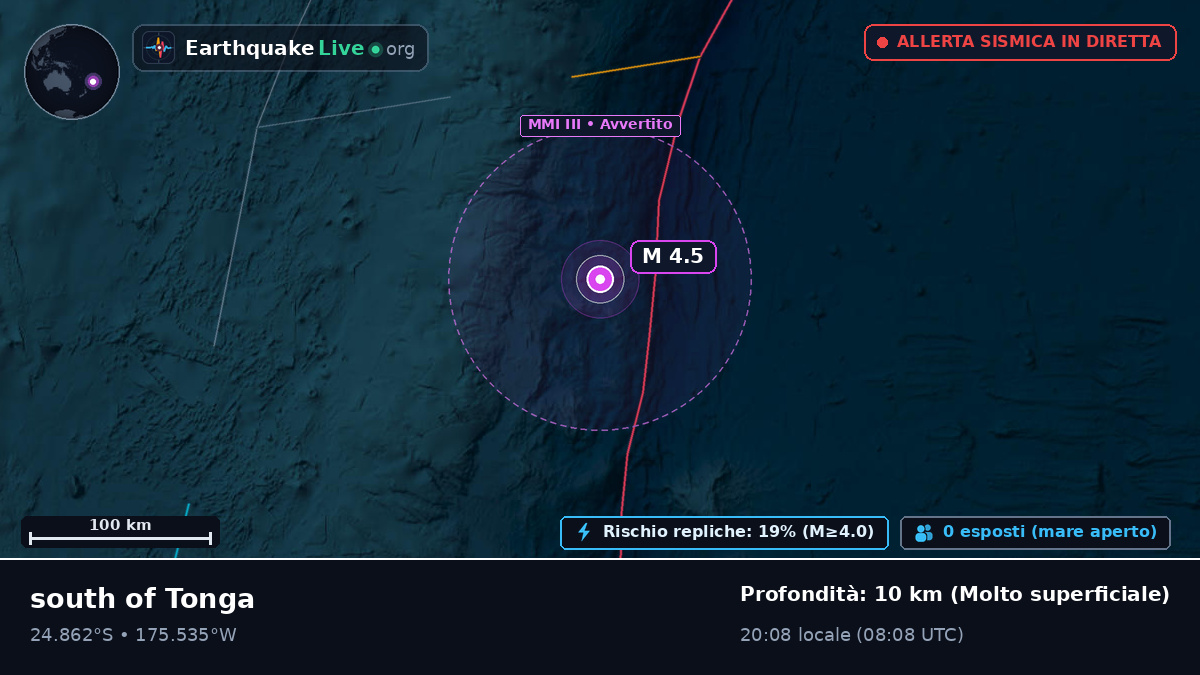 Oceano Pacifico meridionale (Tonga)