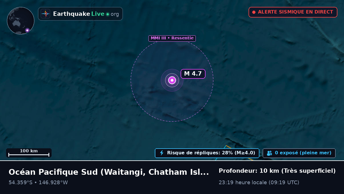 Océan Pacifique Sud (Chatham Islands)