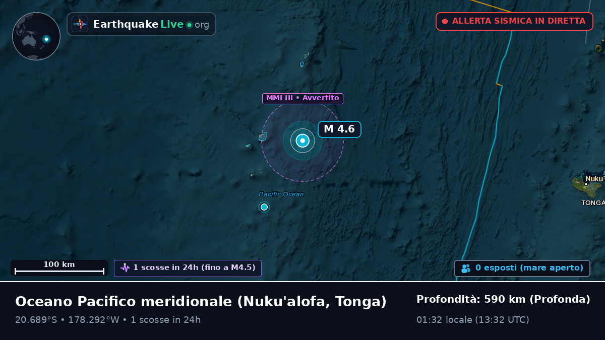 Oceano Pacifico meridionale (Tonga)