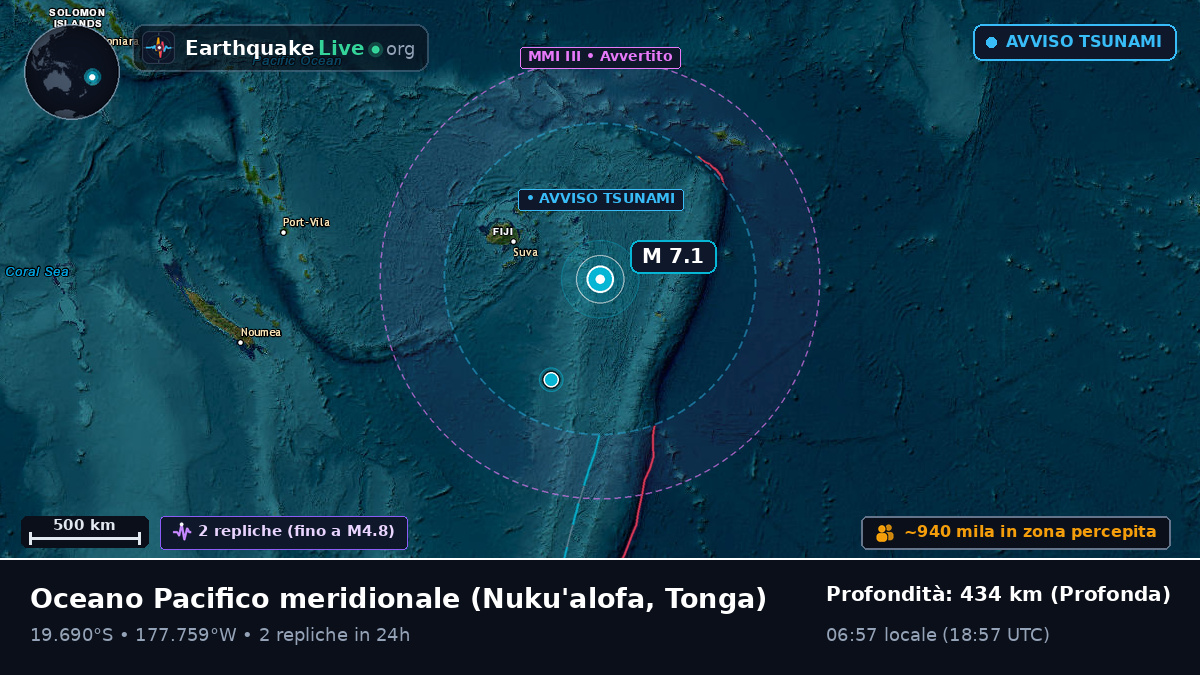 Oceano Pacifico meridionale (Tonga)