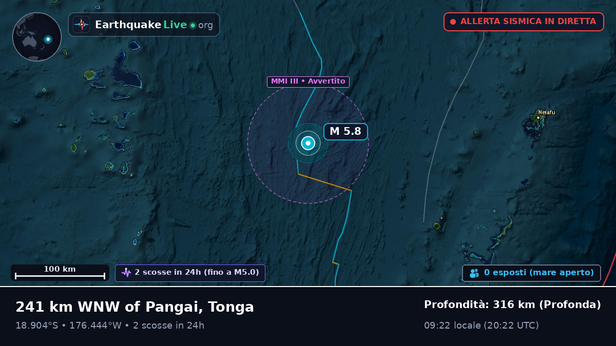 Oceano Pacifico meridionale (Tonga)