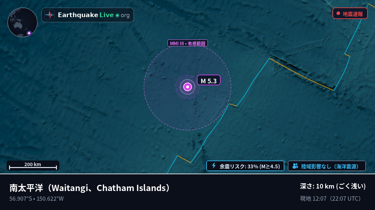 南太平洋 (Chatham Islands)