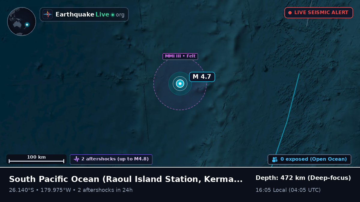 South Pacific Ocean (Kermadec Islands)