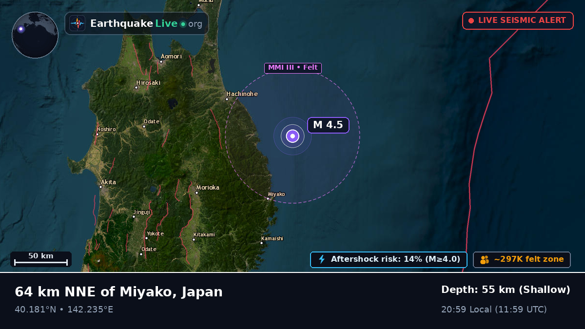 Off the coast of Hachinohe, Japan