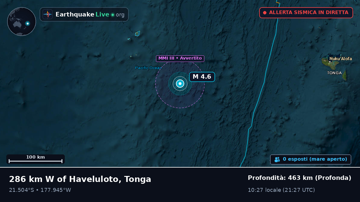 Oceano Pacifico meridionale (Tonga)