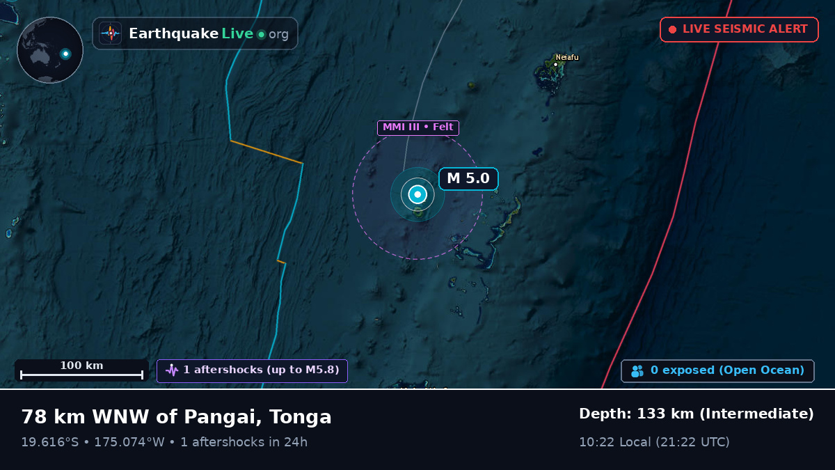 Off the coast of Nuku'alofa, Tonga