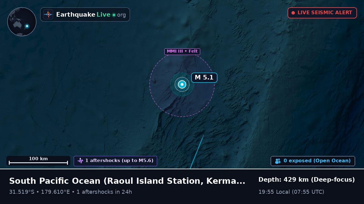 South Pacific Ocean (Kermadec Islands)