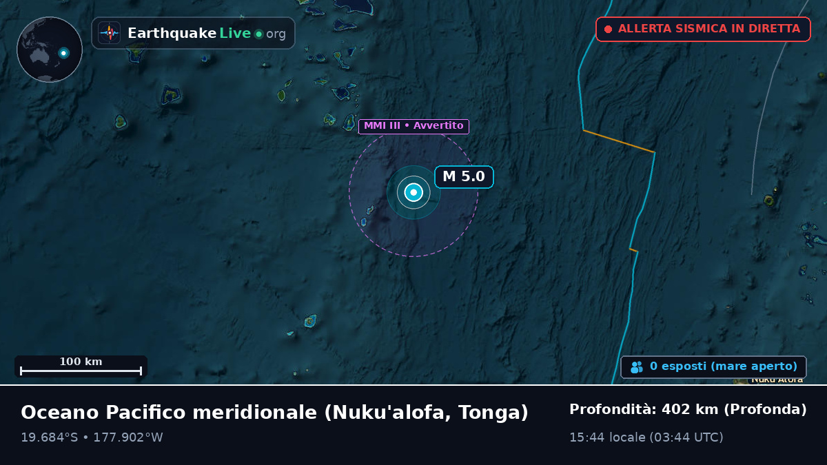 Oceano Pacifico meridionale (Tonga)