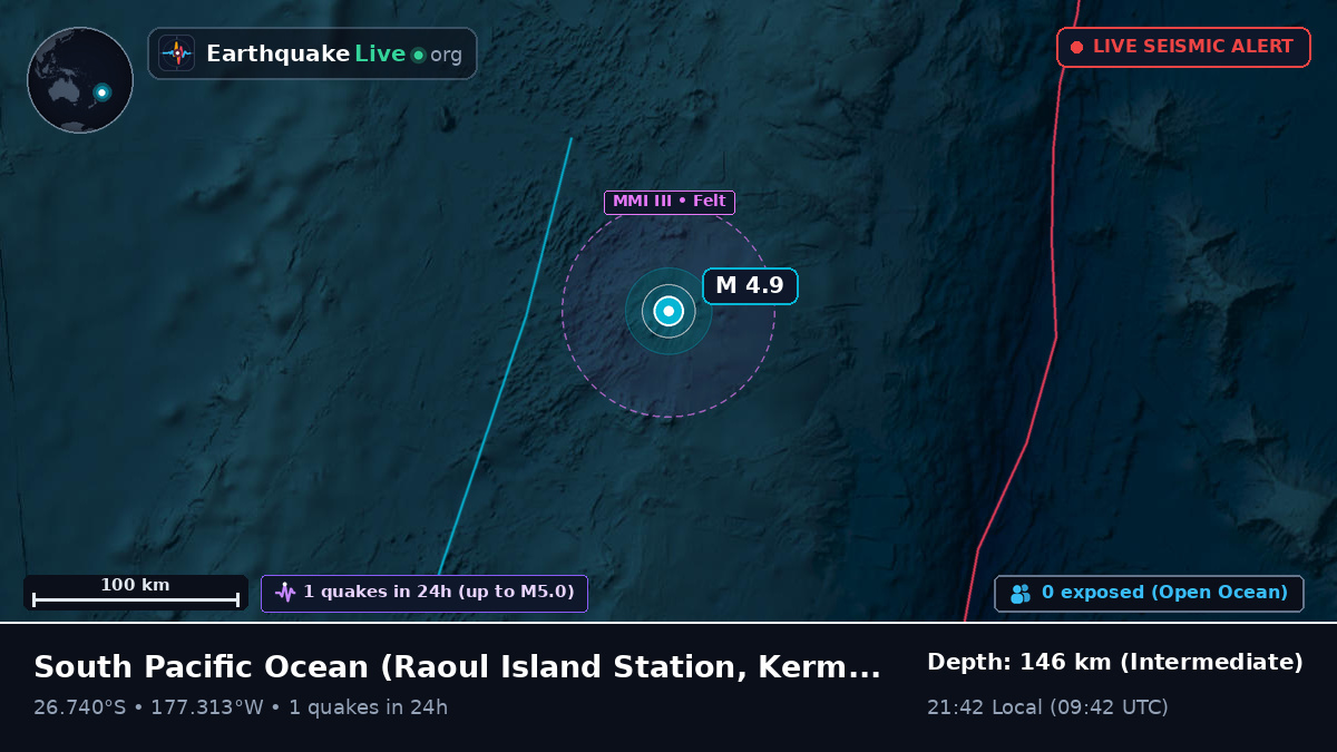 South Pacific Ocean (Kermadec Islands)