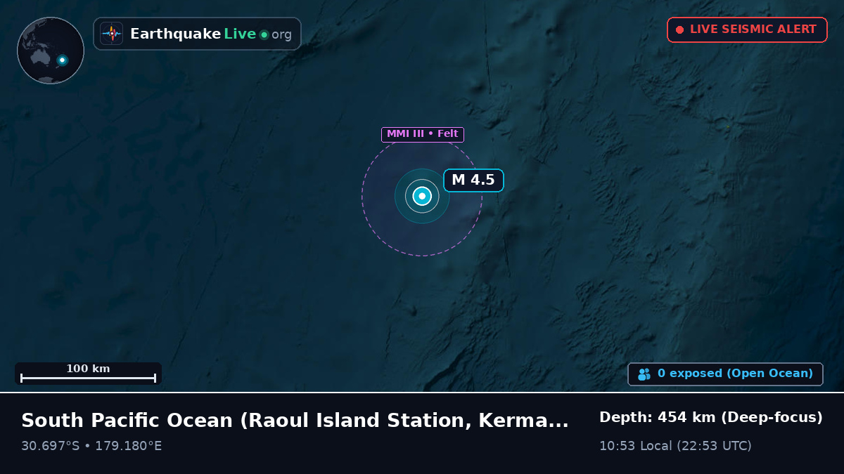South Pacific Ocean (Kermadec Islands)