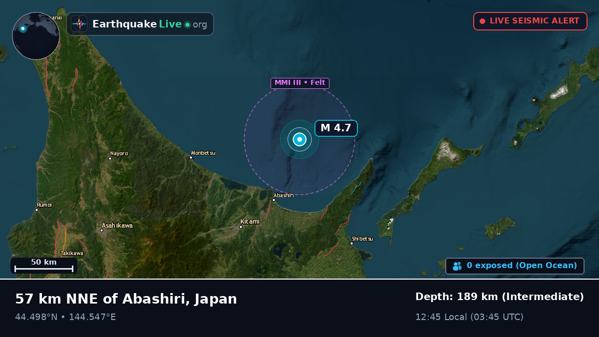 Off the coast of Kitami, Japan