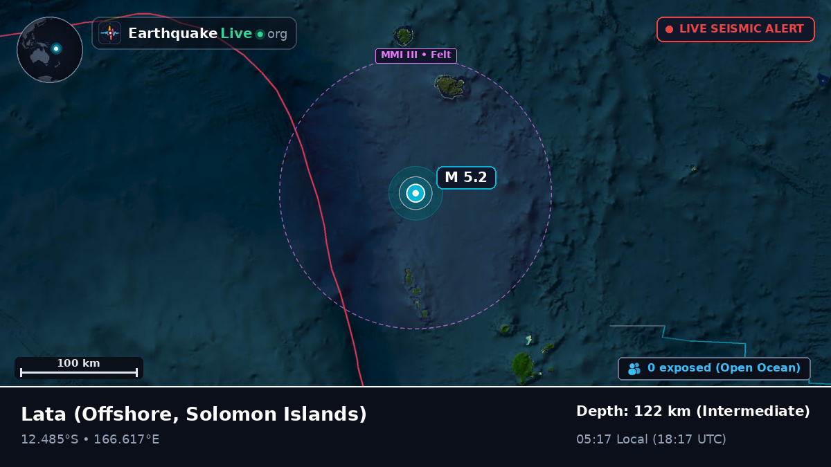 Off the coast of Lata, Solomon Islands