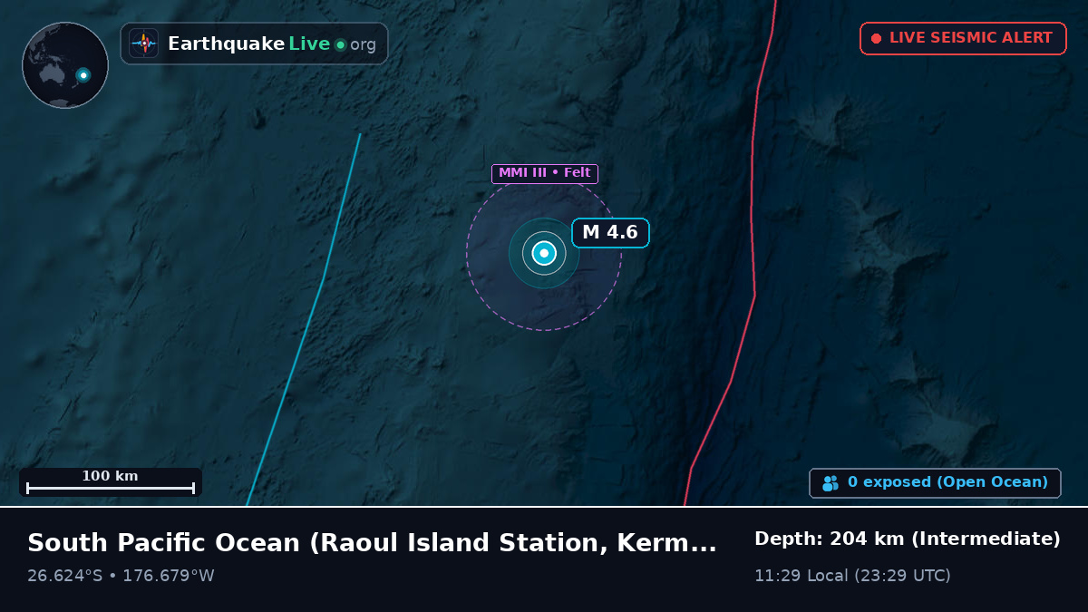 South Pacific Ocean (Kermadec Islands)