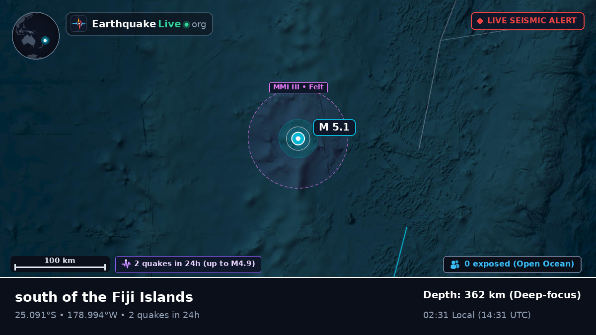 South Pacific Ocean (Kermadec Islands)