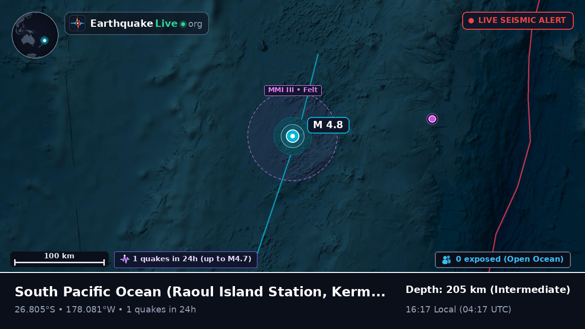 South Pacific Ocean (Kermadec Islands)