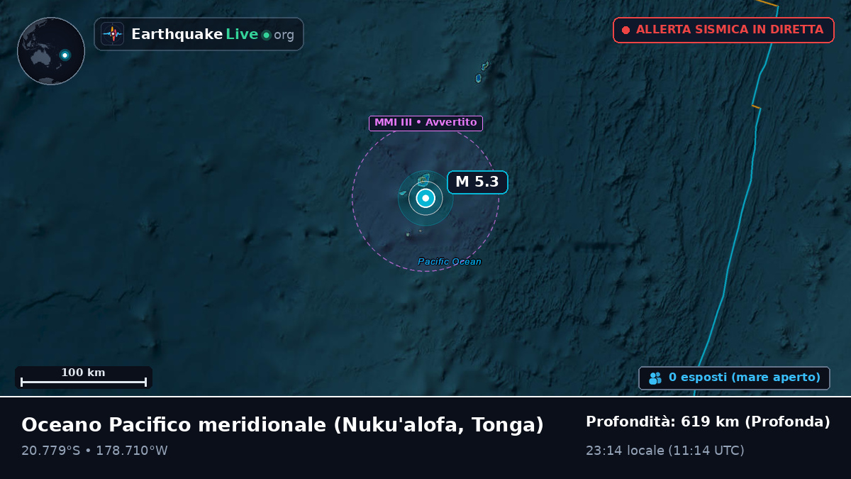 Oceano Pacifico meridionale (Tonga)