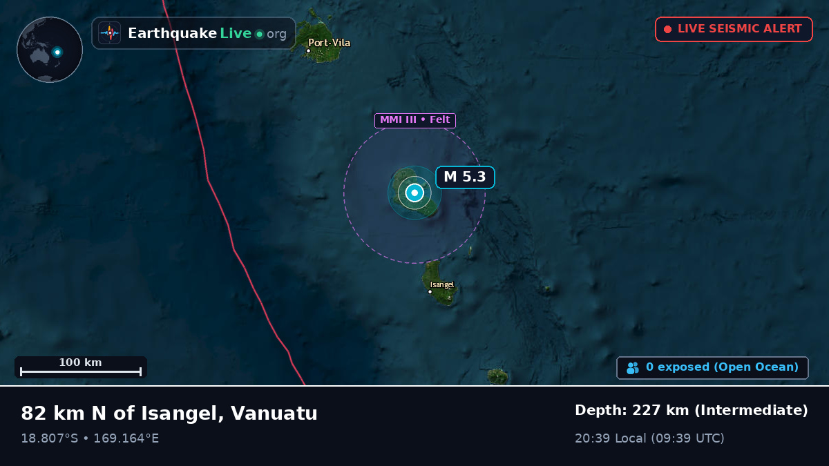 Off the coast of Port Vila, Vanuatu