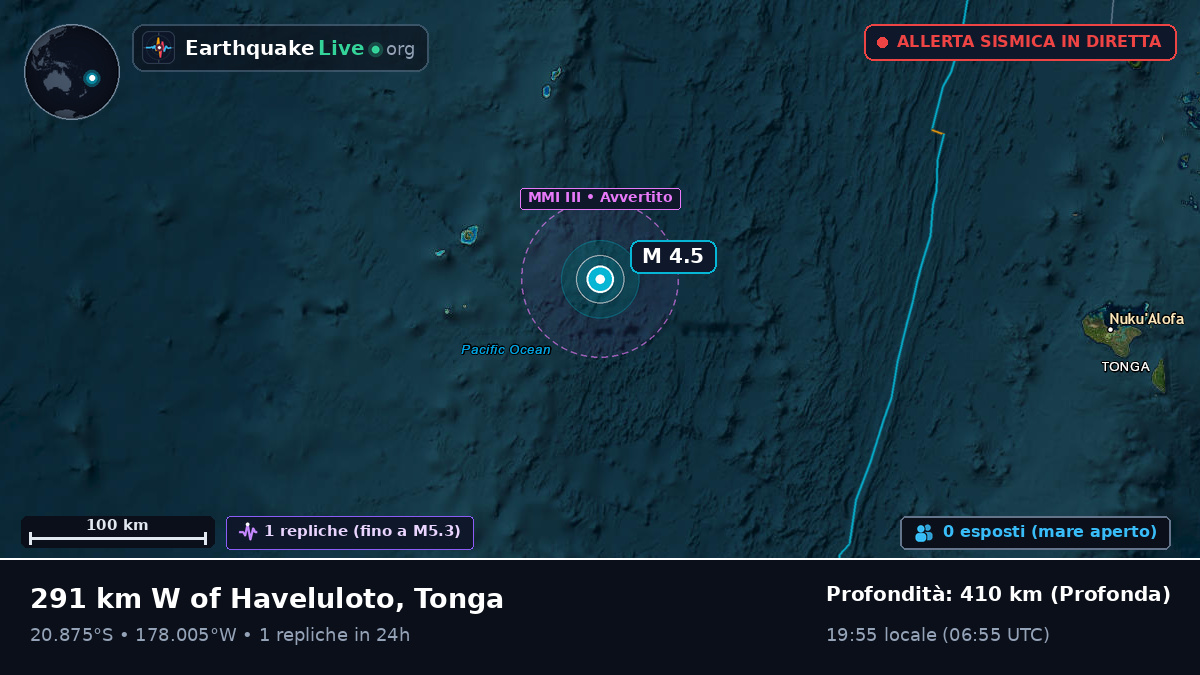 Oceano Pacifico meridionale (Tonga)