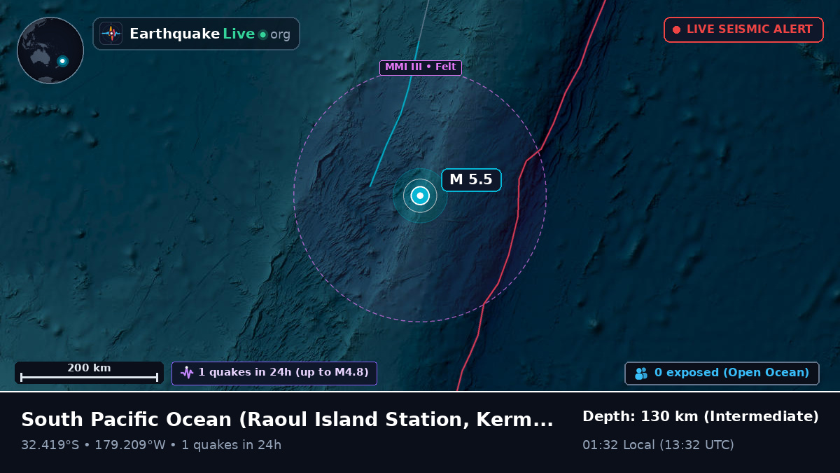 South Pacific Ocean (Kermadec Islands)