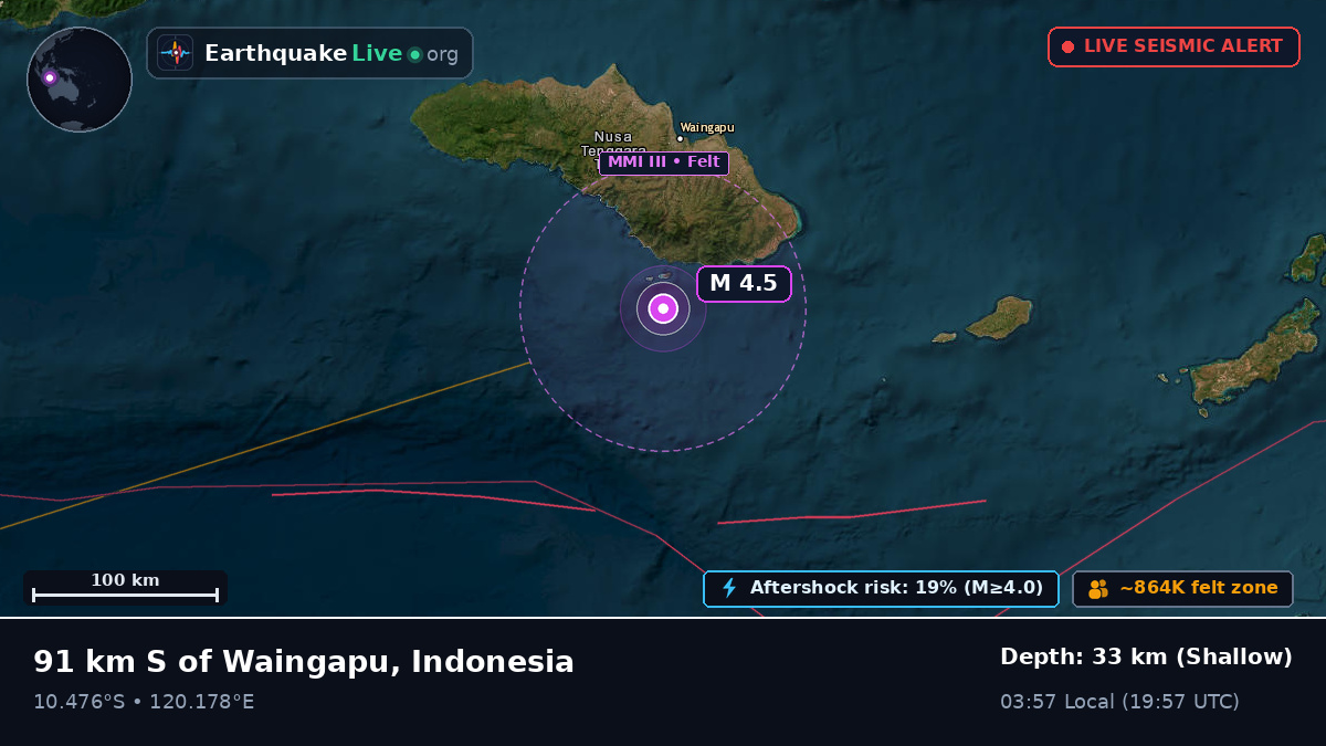 Off the coast of Waingapu, Indonesia