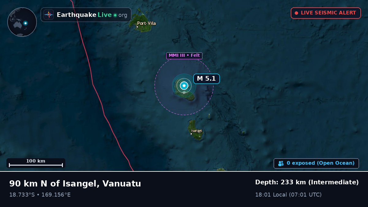 Off the coast of Port Vila, Vanuatu