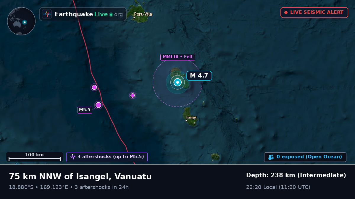 Off the coast of Port Vila, Vanuatu