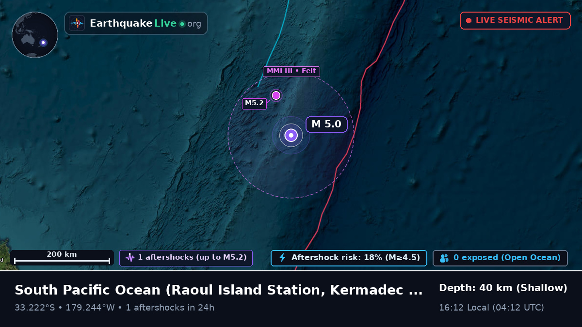 South Pacific Ocean (Kermadec Islands)