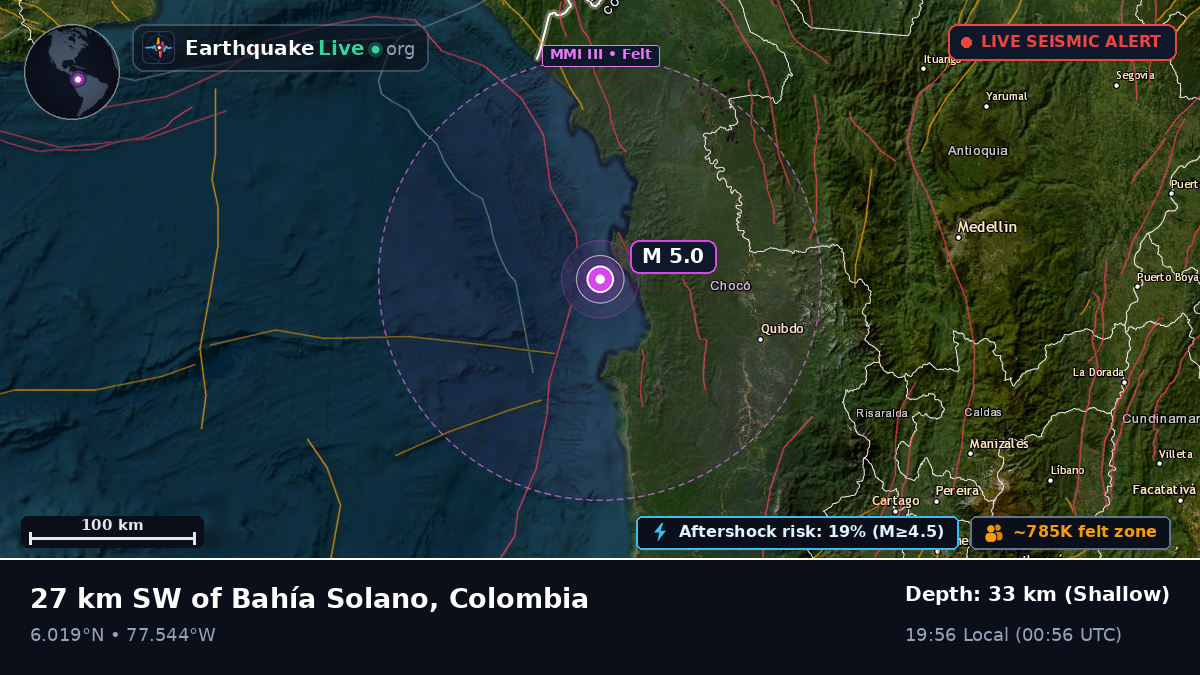 Off the coast of Quibdó, Colombia