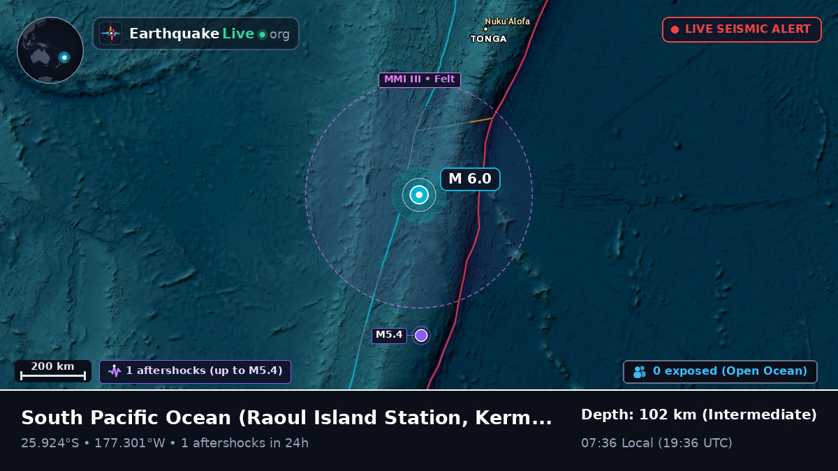 South Pacific Ocean (Kermadec Islands)