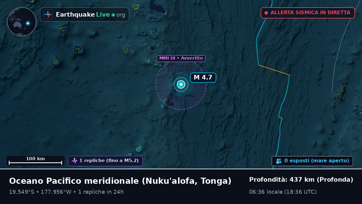 Oceano Pacifico meridionale (Tonga)