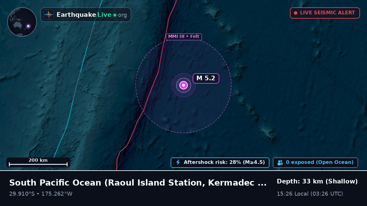 South Pacific Ocean (Kermadec Islands)