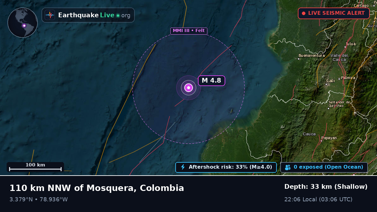 Off the coast of Tumaco, Colombia